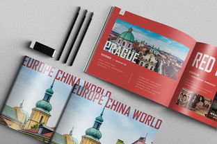 紅色商務國外旅游公司畫冊